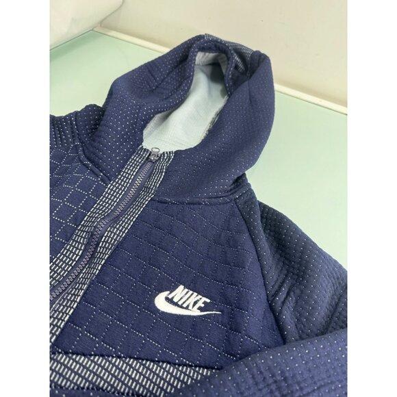 Nike Women's Hoodie Full Zip Performance Fleece Blue Funnel Neck Running Small S - Picture 7 of 9